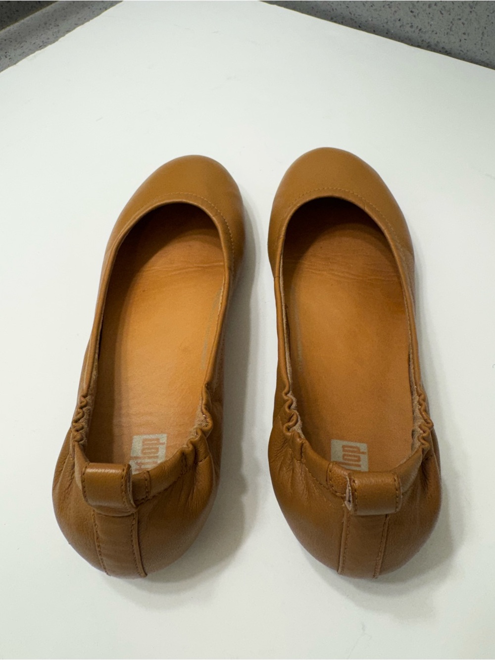 FITFLOP Allegro Ballet Flat Tan Leather Slip-on Sz 6.5 - Picture 5 of 10
